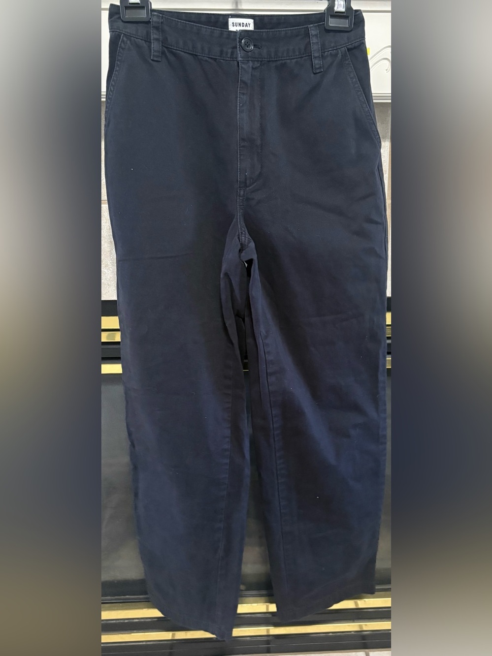 Sunday Best Aritzia Black Cotton Trousers with Button Waist